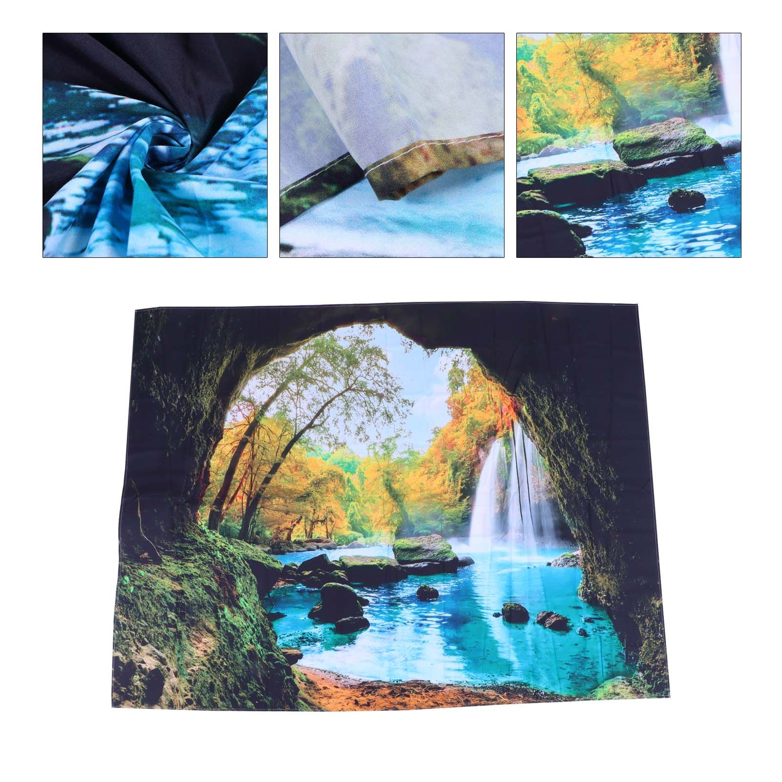 Cave River Landscape Pattern Tapestry Wall Hanging Wall Blanket for Bedroom view 5