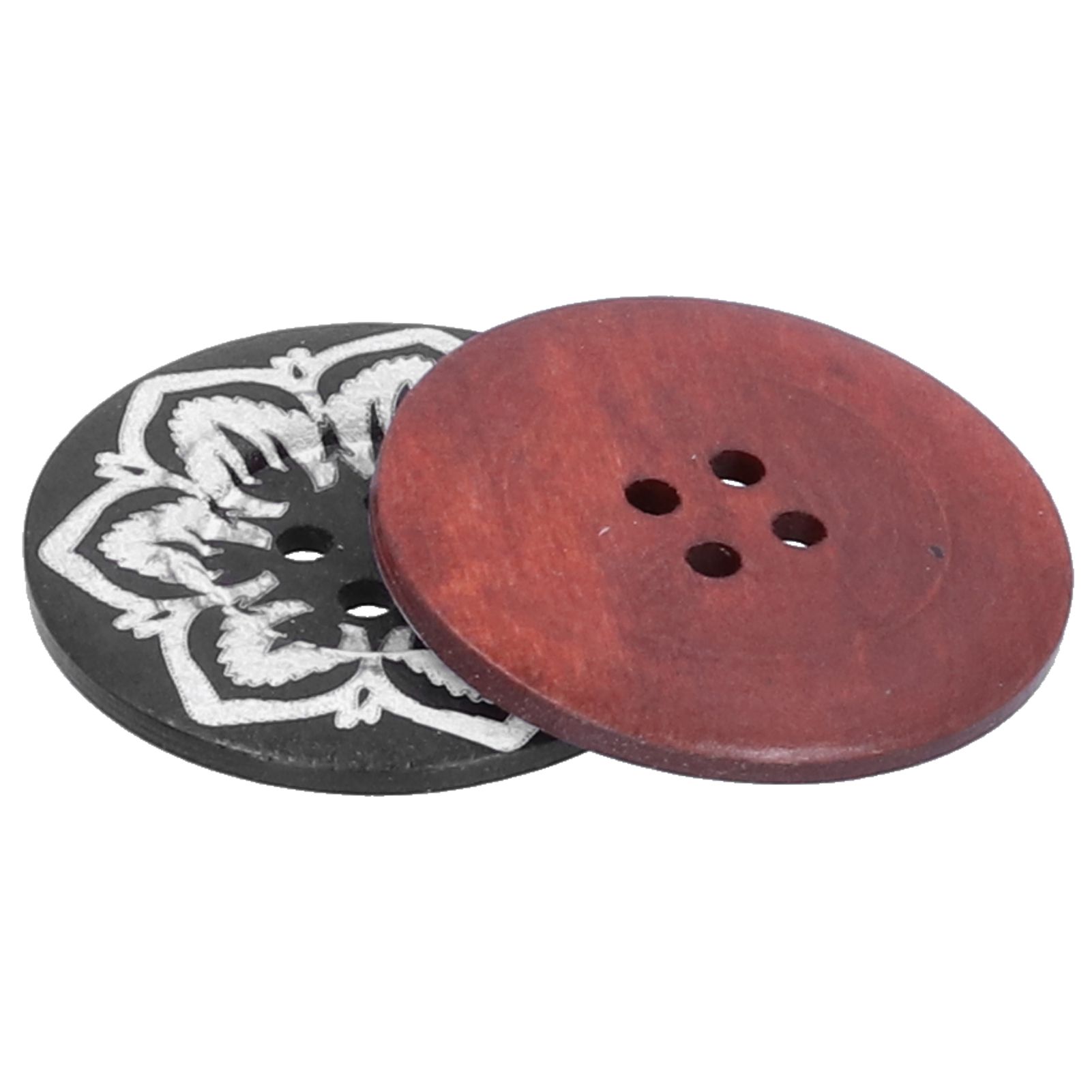 10Pcs Round Buttons Mixed Pattern Carving 4‑Holes Button DIY Art Crafts Supplies view 14