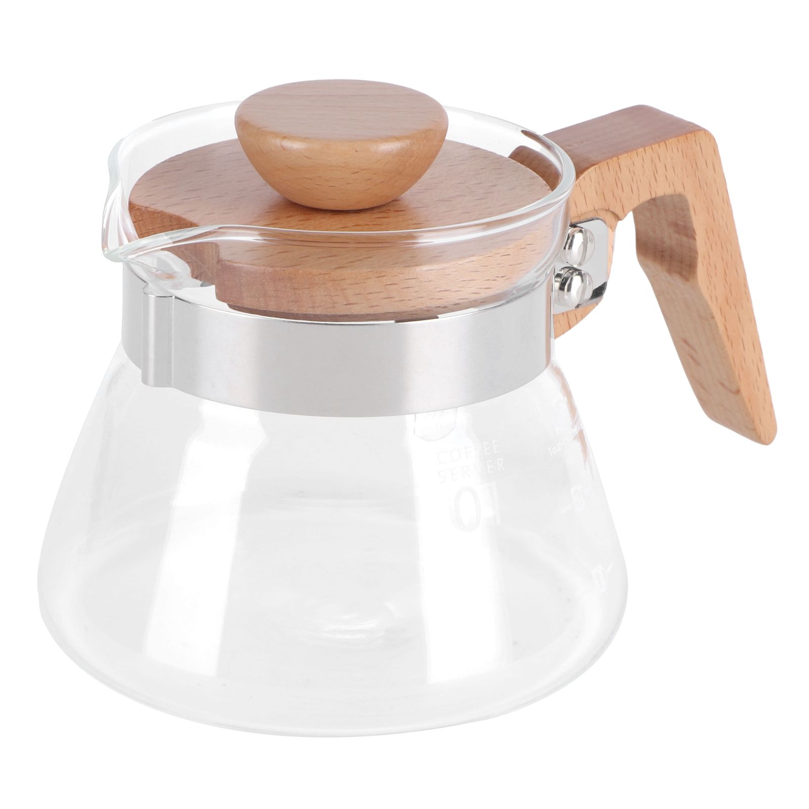400ml Teapot Glass Coffee Maker Pot Water Kettle with Wood Handle Kitchen view 5