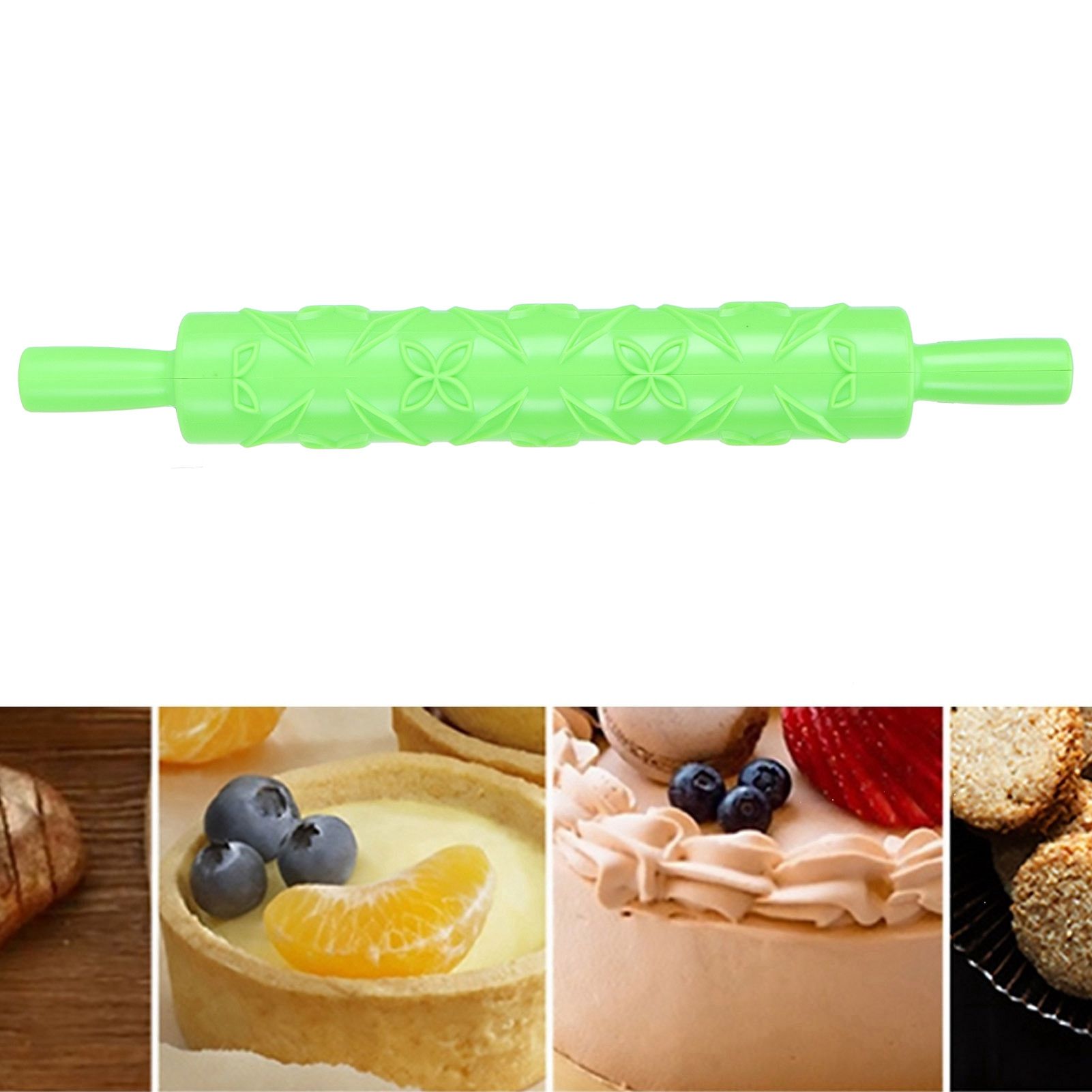 Fondant Cake Rolling Pin Embossing Roller Bakery Cookies Pastry Decorating view 12
