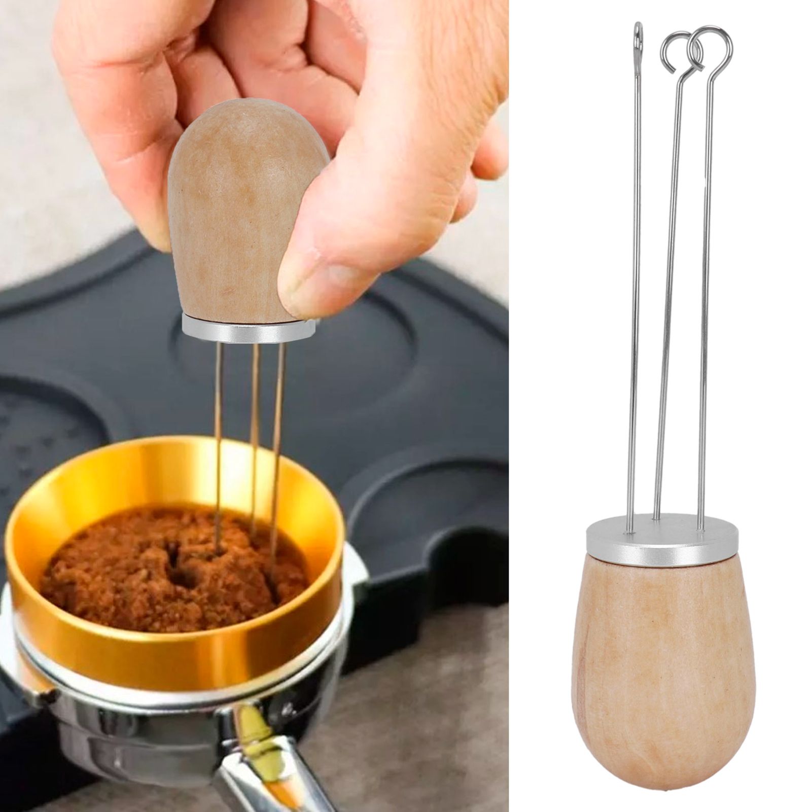 Needle Type Coffee Wooden Powder Dispenser Coffee Stirrer with Handle for view 11