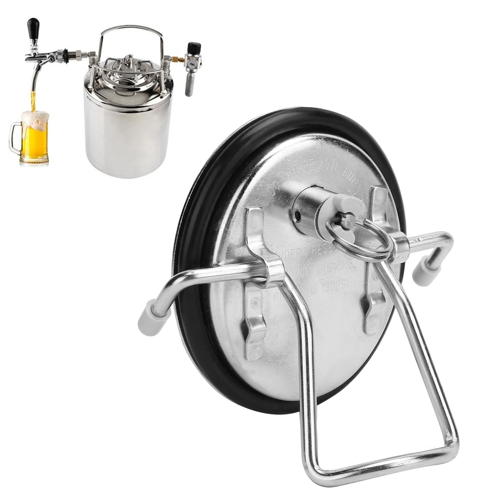 Keg Lid Replacement Stainless Steel Carbonation Soda Beer Keg Lid Home Brew Parts view 12