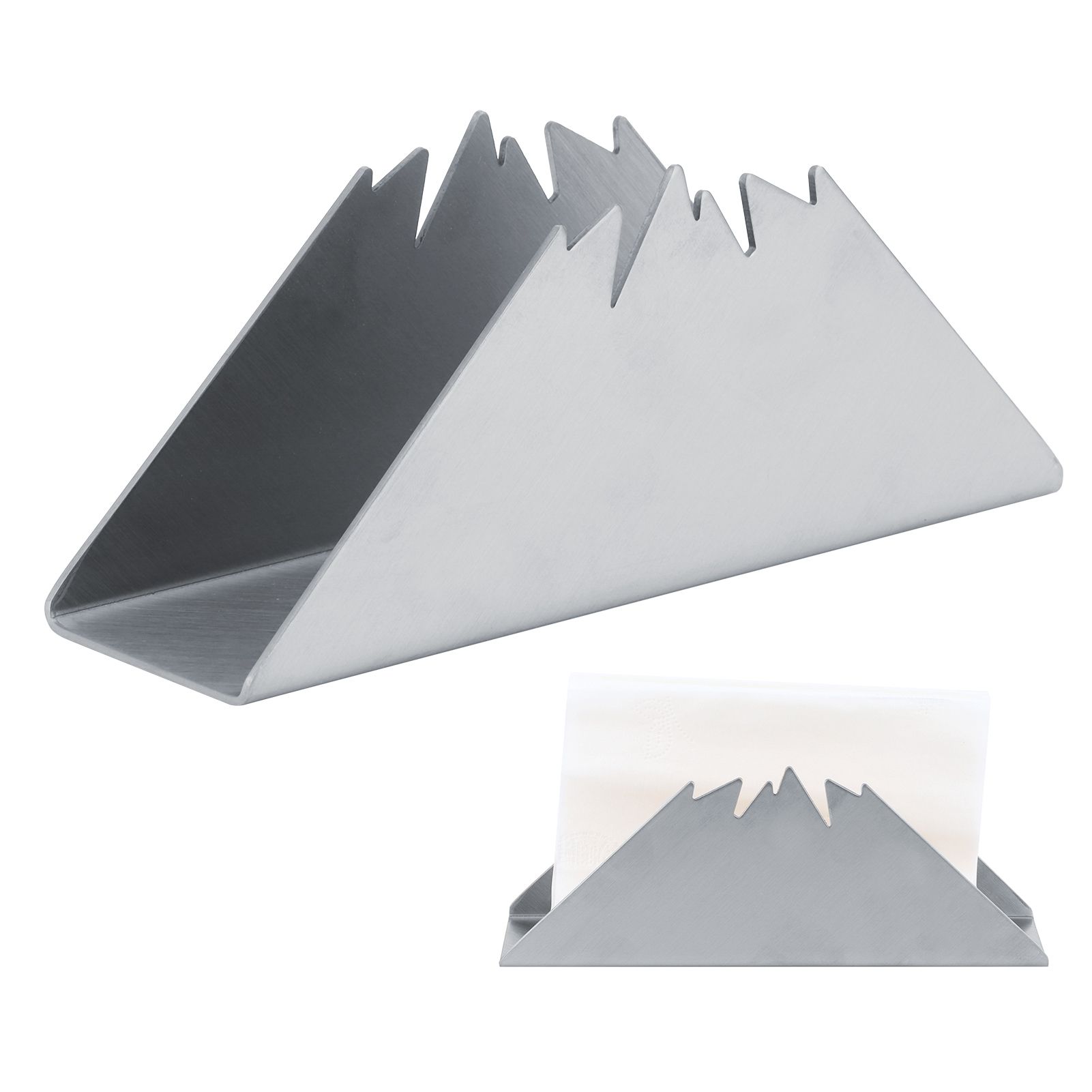 Triangular Napkin Holder Stainless Steel Stand Vertical Tissue Rack for Home view 10