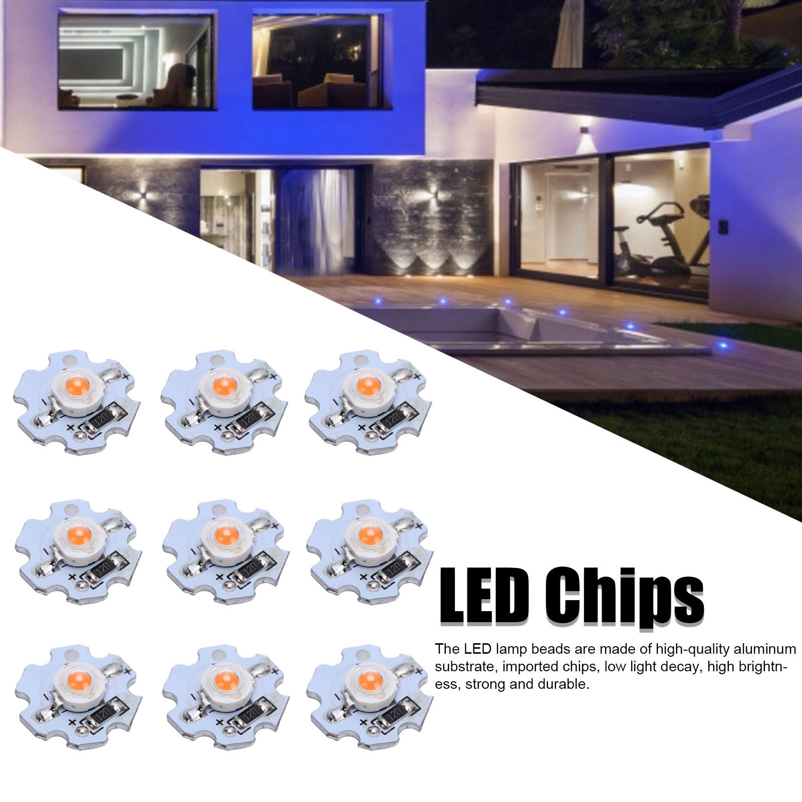 25Pcs 0.5W 5V High Power LED Lamp Bead Light Source Chip with Aluminum view 14