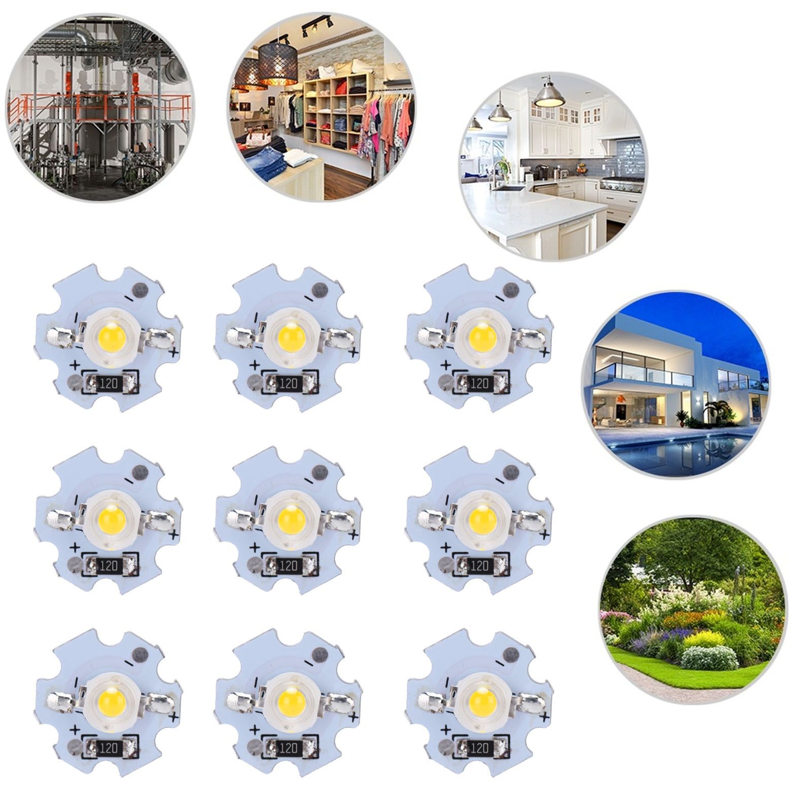 25Pcs 0.5W 5V High Power LED Lamp Bead Light Source Chip with Aluminum view 11