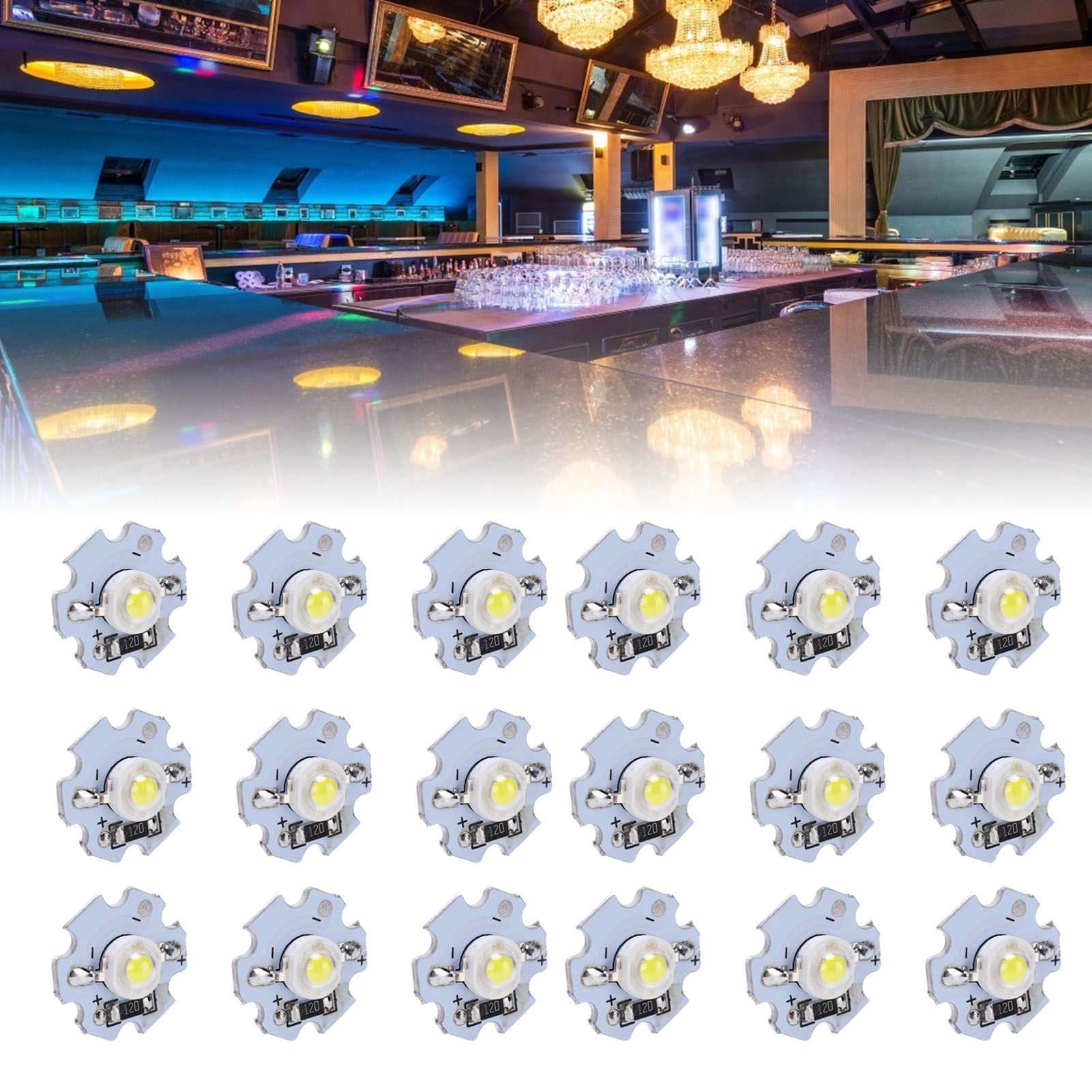 25Pcs 0.5W 5V High Power LED Lamp Bead Light Source Chip with Aluminum view 11