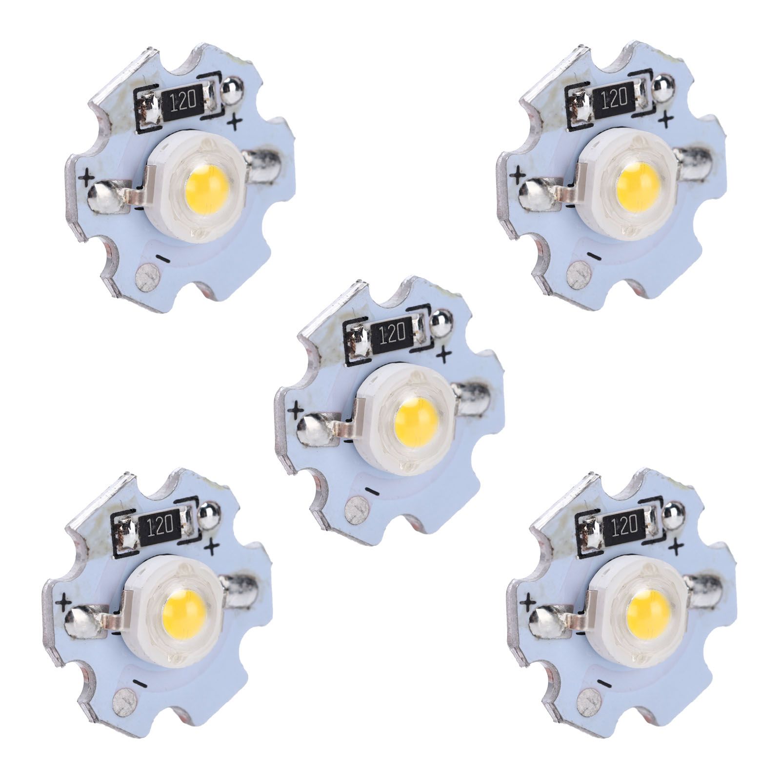 25Pcs 0.5W 5V High Power LED Lamp Bead Light Source Chip with Aluminum view 3