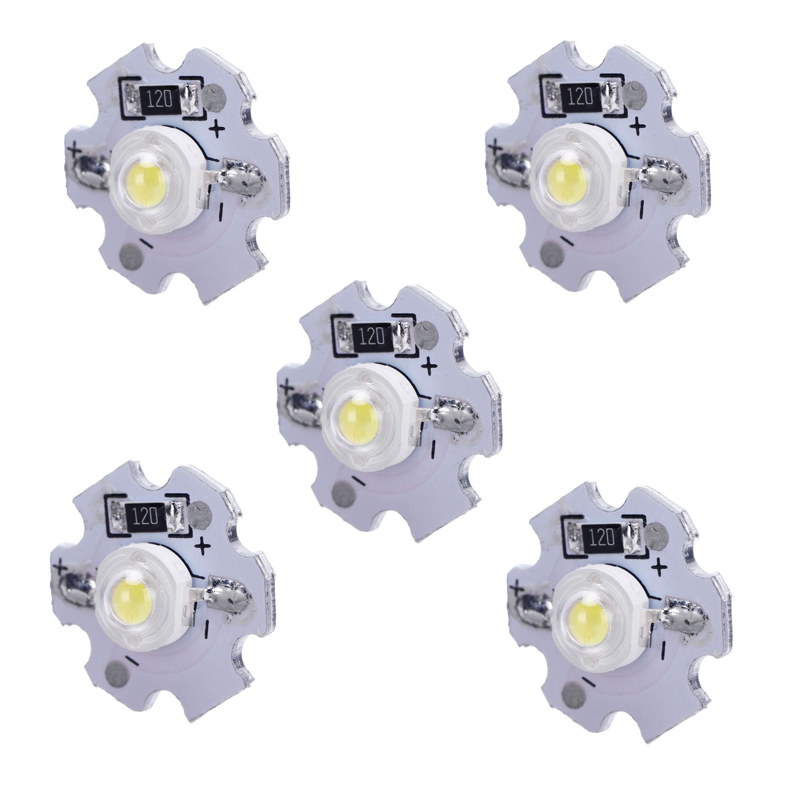 25Pcs 0.5W 5V High Power LED Lamp Bead Light Source Chip with Aluminum view 3