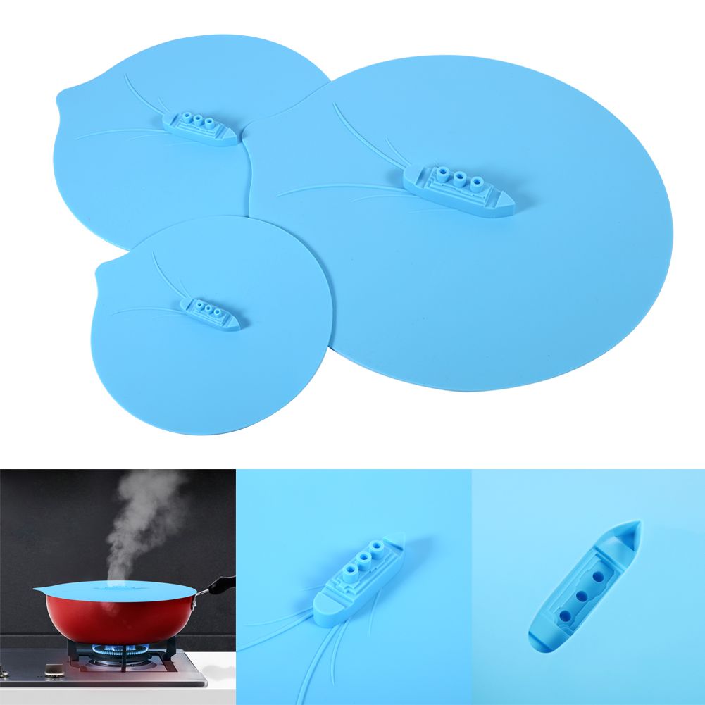 Set of 3pcs Unique Steam Ship Design Silicone Seal Cover Pot Mug Cup Lid view 14
