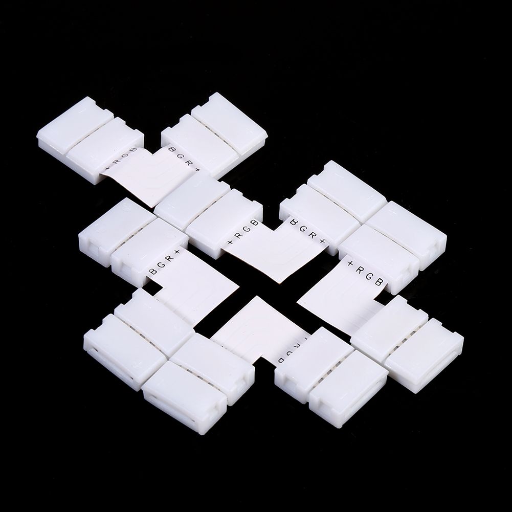5Pcs L Shape 4pin 10mm Solderless Corner Connectors Adapters For RGB 5050 LED view 5