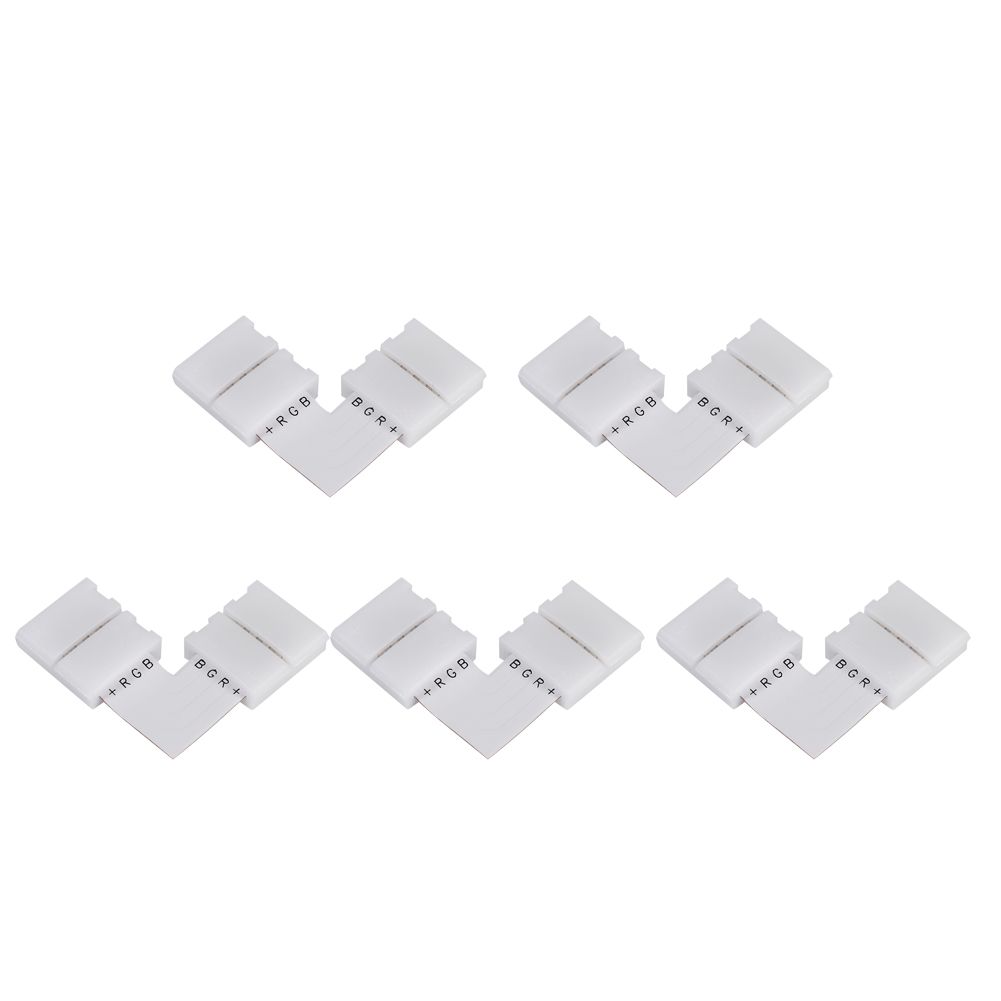 5Pcs L Shape 4pin 10mm Solderless Corner Connectors Adapters For RGB 5050 LED view 10
