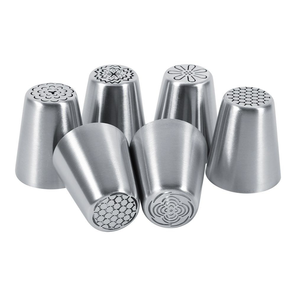 6PCS Stainless Steel Flower Cake Icing Piping Nozzles Decorating Tips Pastry view 2