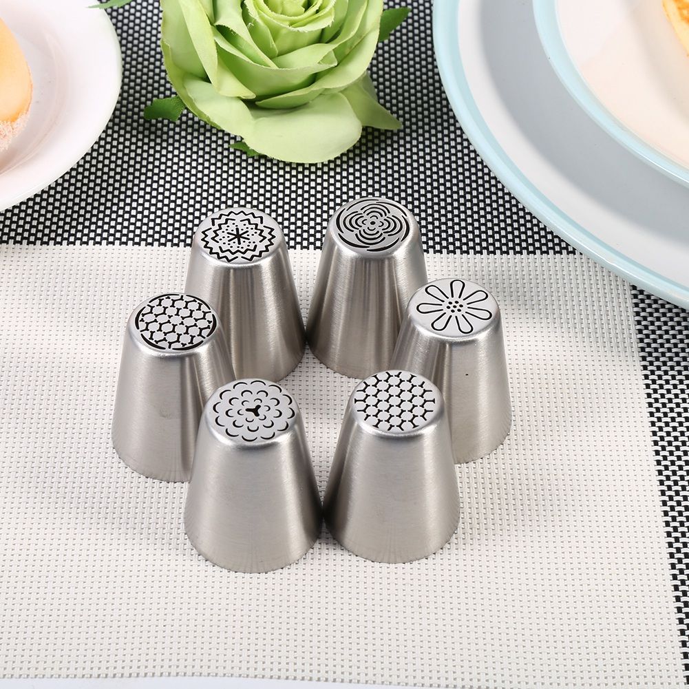 6PCS Stainless Steel Flower Cake Icing Piping Nozzles Decorating Tips Pastry view 6