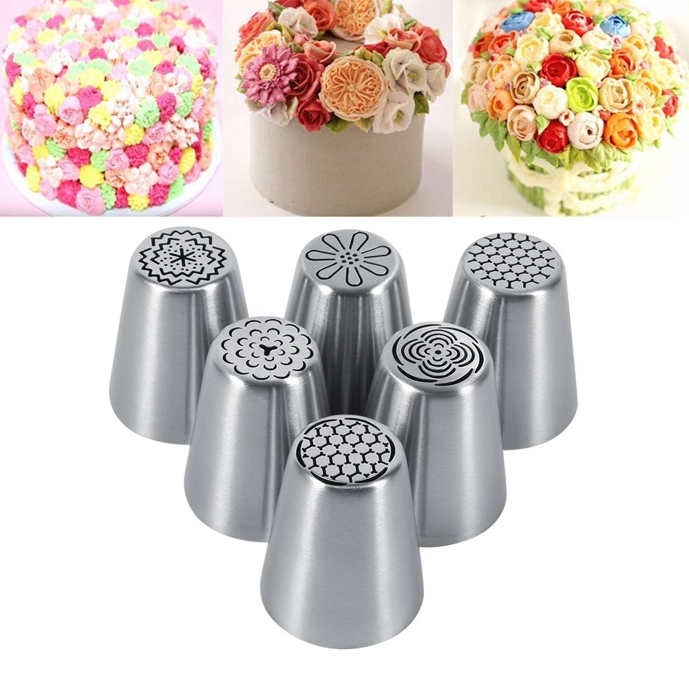 6PCS Stainless Steel Flower Cake Icing Piping Nozzles Decorating Tips Pastry view 10