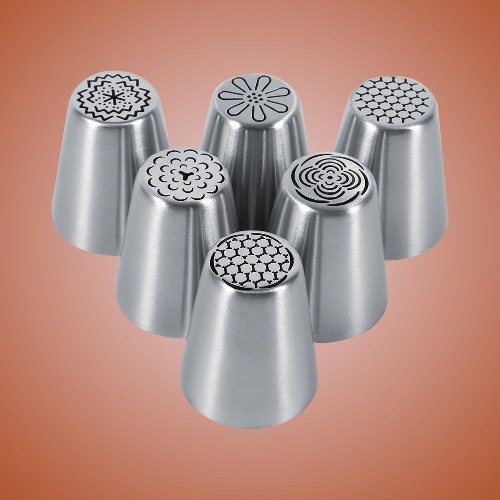6PCS Stainless Steel Flower Cake Icing Piping Nozzles Decorating Tips Pastry view 12
