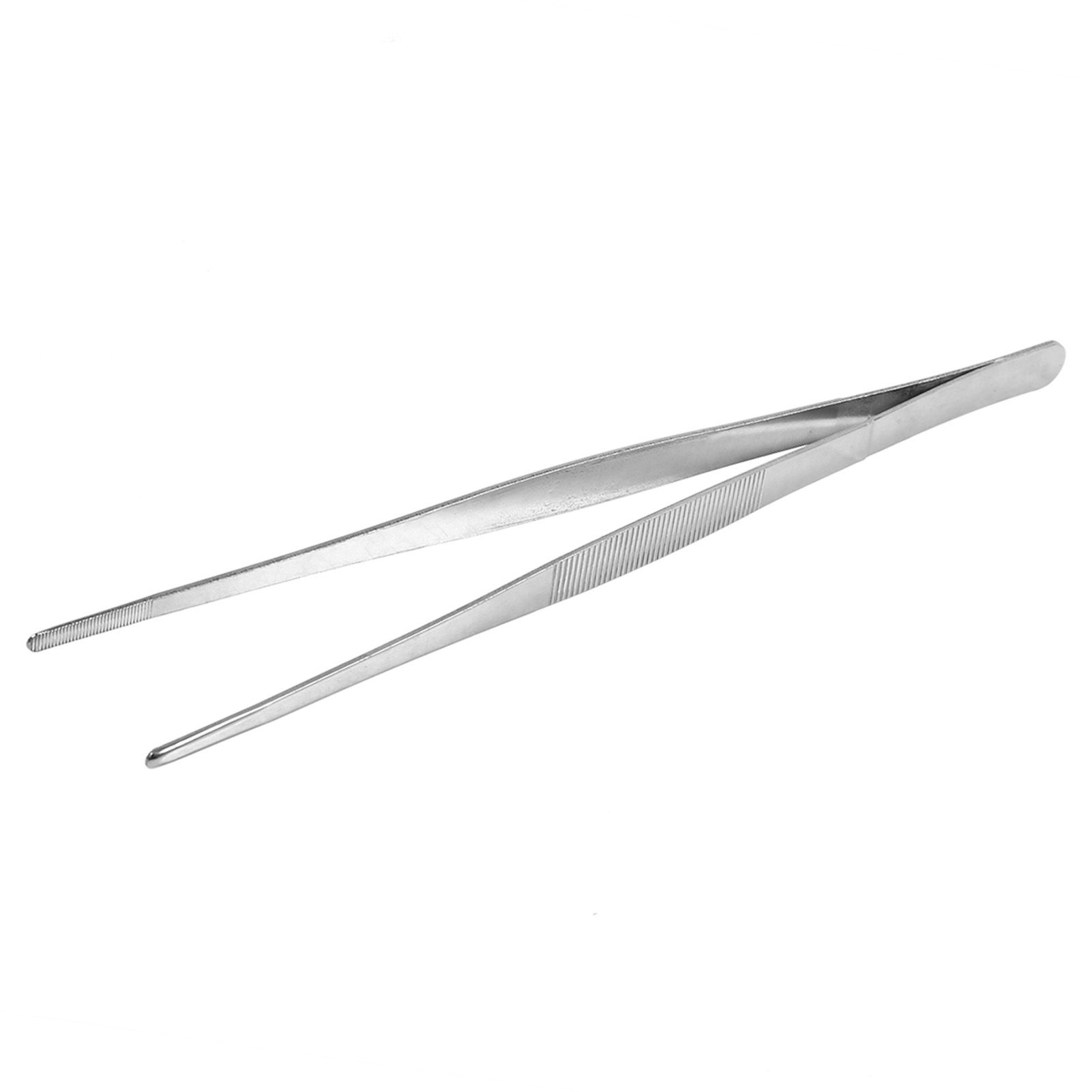 Stainless Steel Silver Long Food Tongs Straight Home Medical Tweezers Garden view 3
