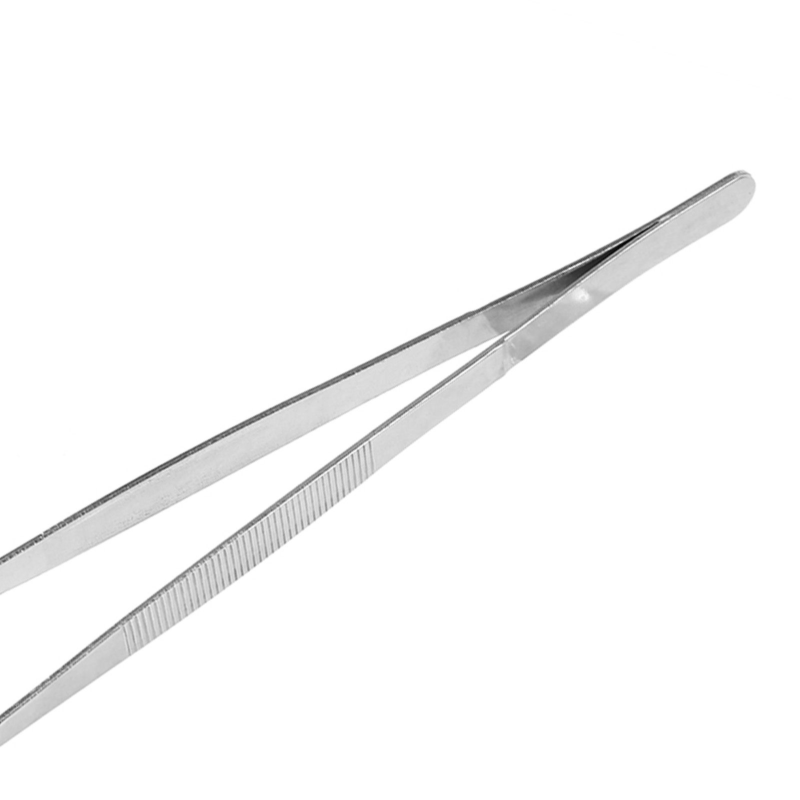 Stainless Steel Silver Long Food Tongs Straight Home Medical Tweezers Garden view 13