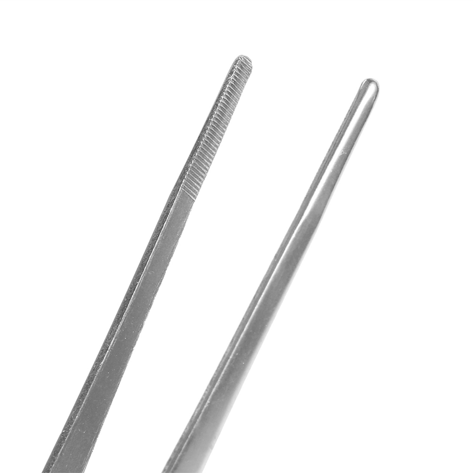Stainless Steel Silver Long Food Tongs Straight Home Medical Tweezers Garden view 15