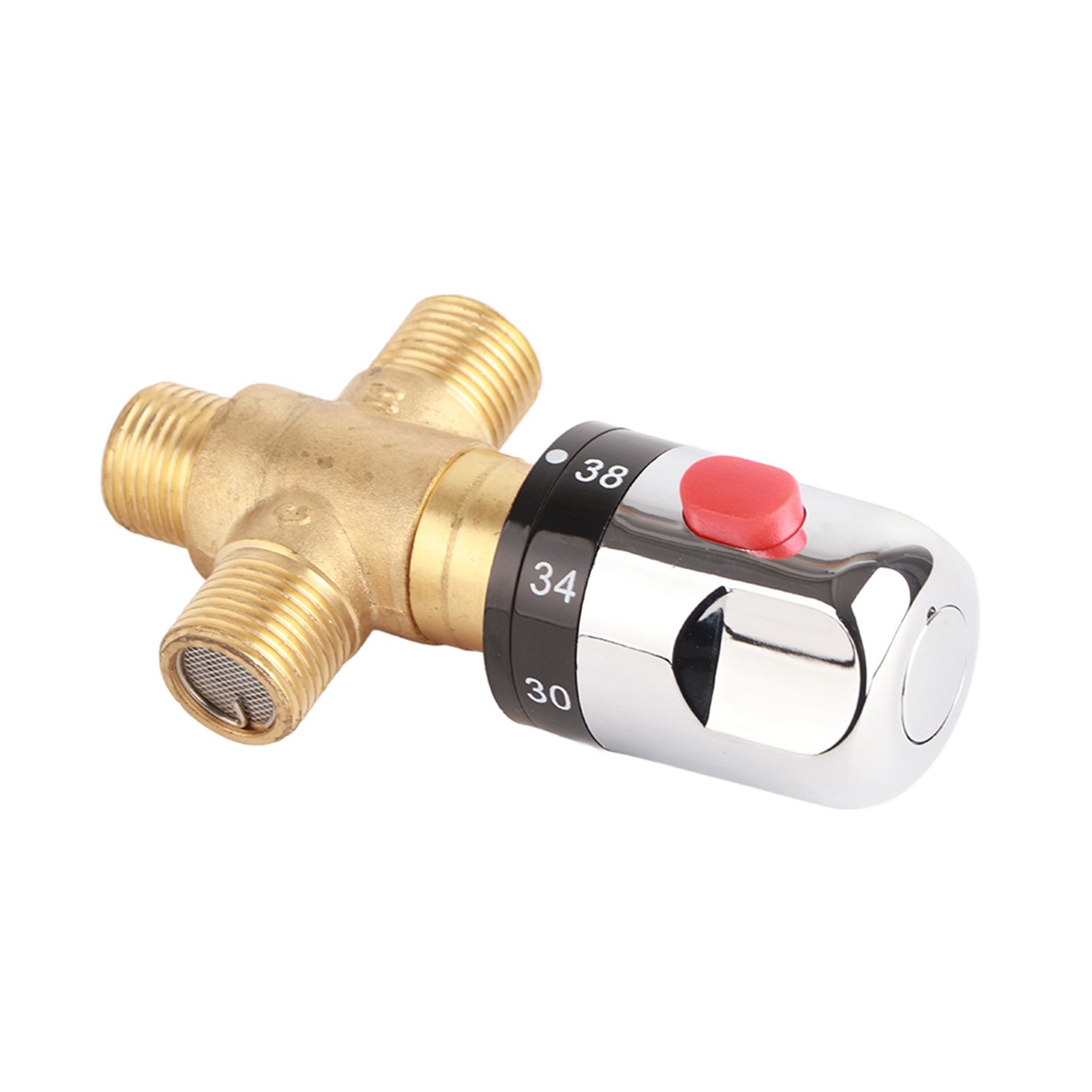 Brass Thermostatic Mixing Valve Water Temperature Pipe Basin Thermostat Control view 2