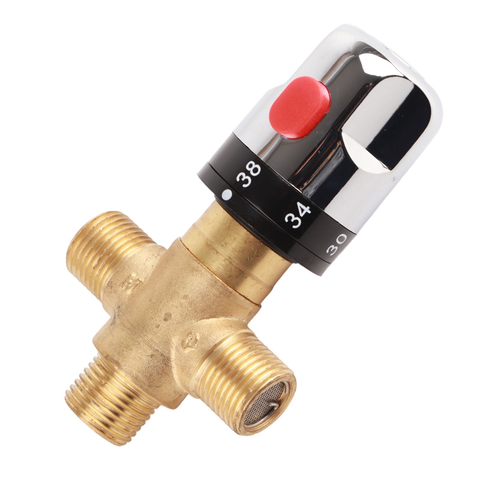 Brass Thermostatic Mixing Valve Water Temperature Pipe Basin Thermostat Control view 5