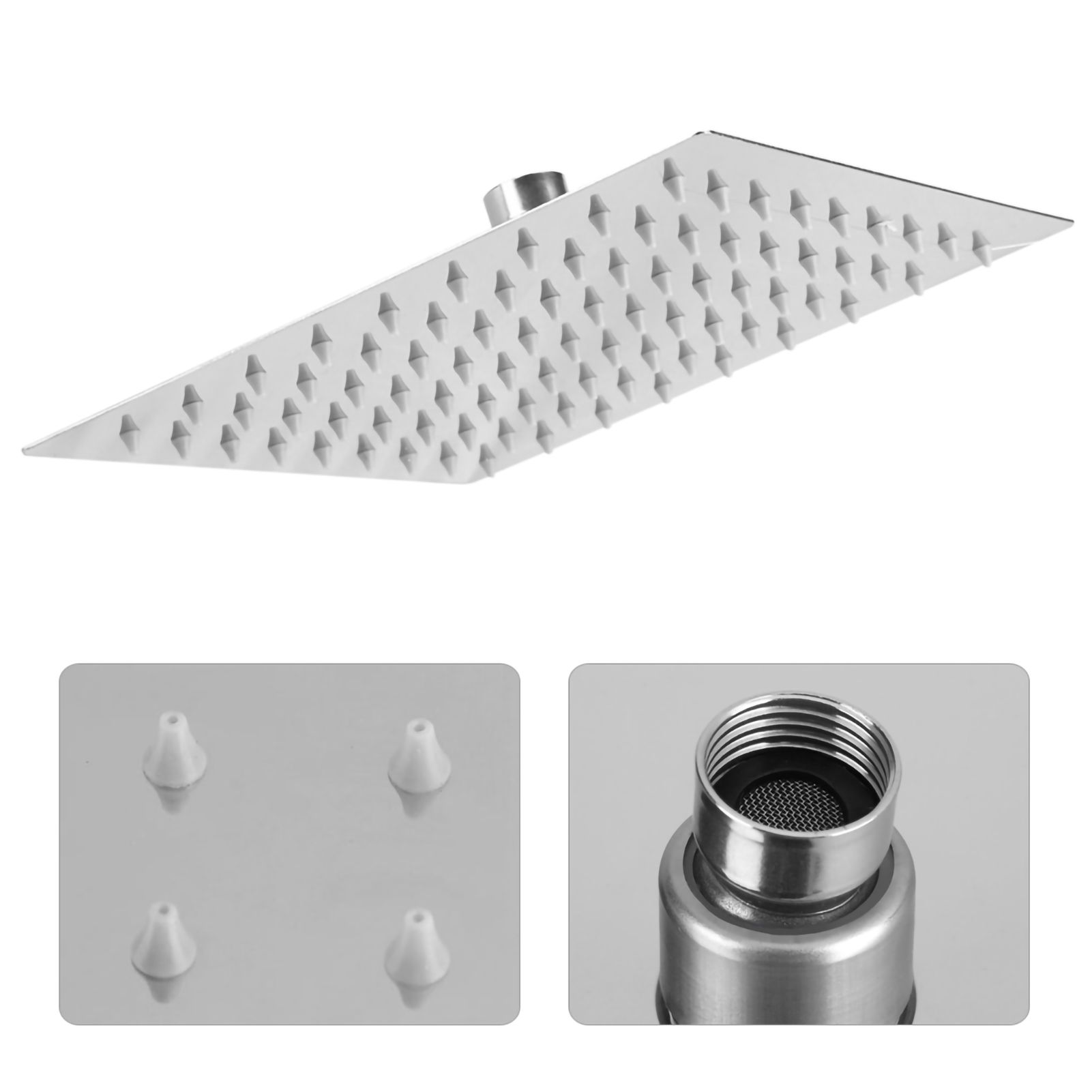 1Pc Modern Square Stainless Steel Rainfall Rain Shower Head Bathroom Top Sprayer view 11