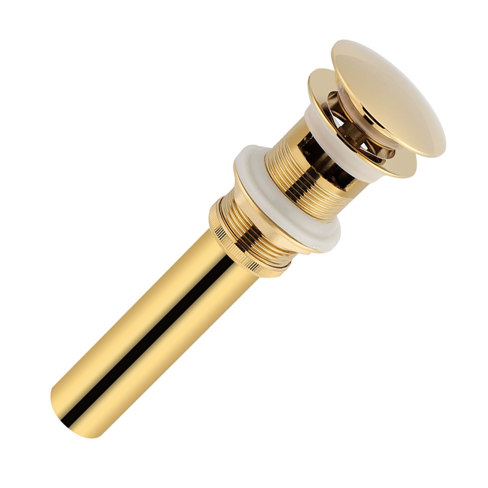 Kitchen Bathroom Basin Sink Solid Brass Pop Up Drain Stopper with Overflow view 8