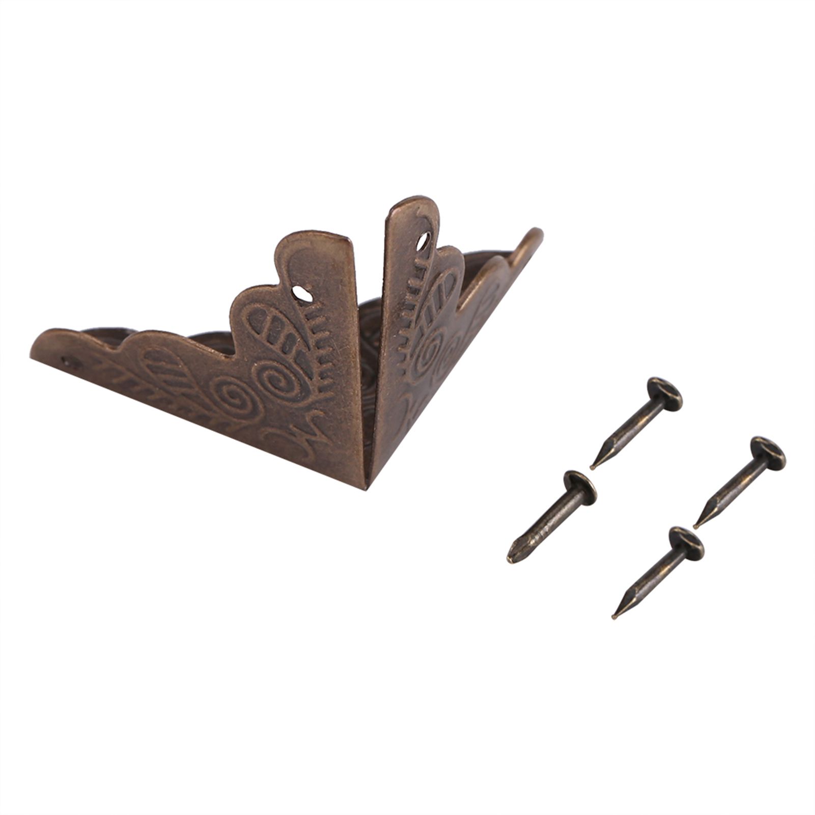 12pcs Wooden Box Jewelry Gift Case Corner Decorative Protectors Iron Edge view 3