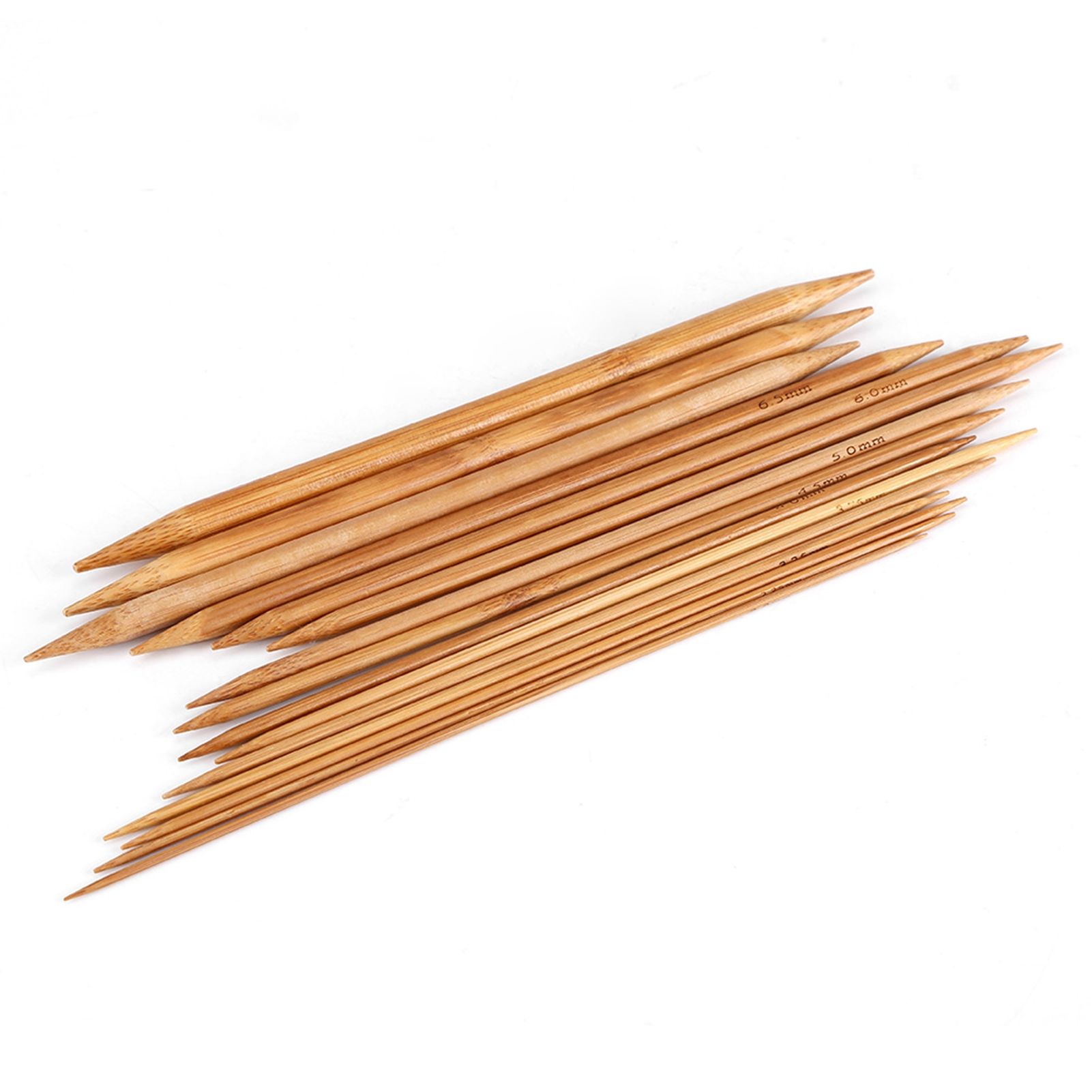 Bamboo Knitting Needles Smooth Double Pointed Set 15 Sizes from 2mm to 10mm view 5