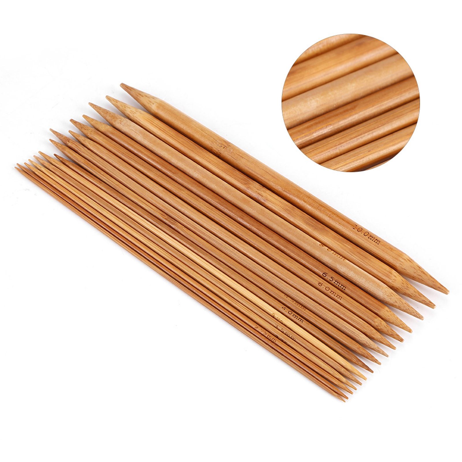 Bamboo Knitting Needles Smooth Double Pointed Set 15 Sizes from 2mm to 10mm view 10