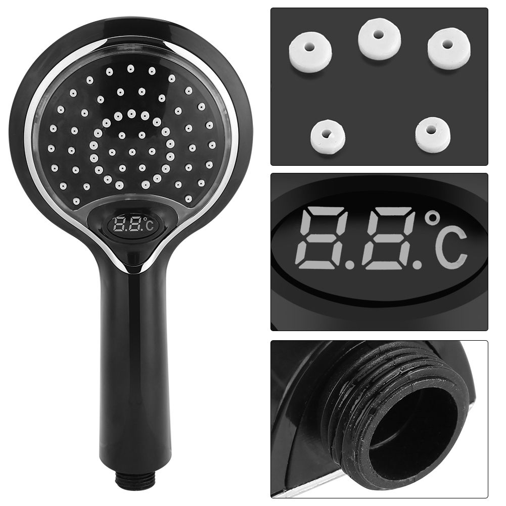 3 Color LED Handheld Bathroom Digital Temperature Display Shower Spray Head view 11