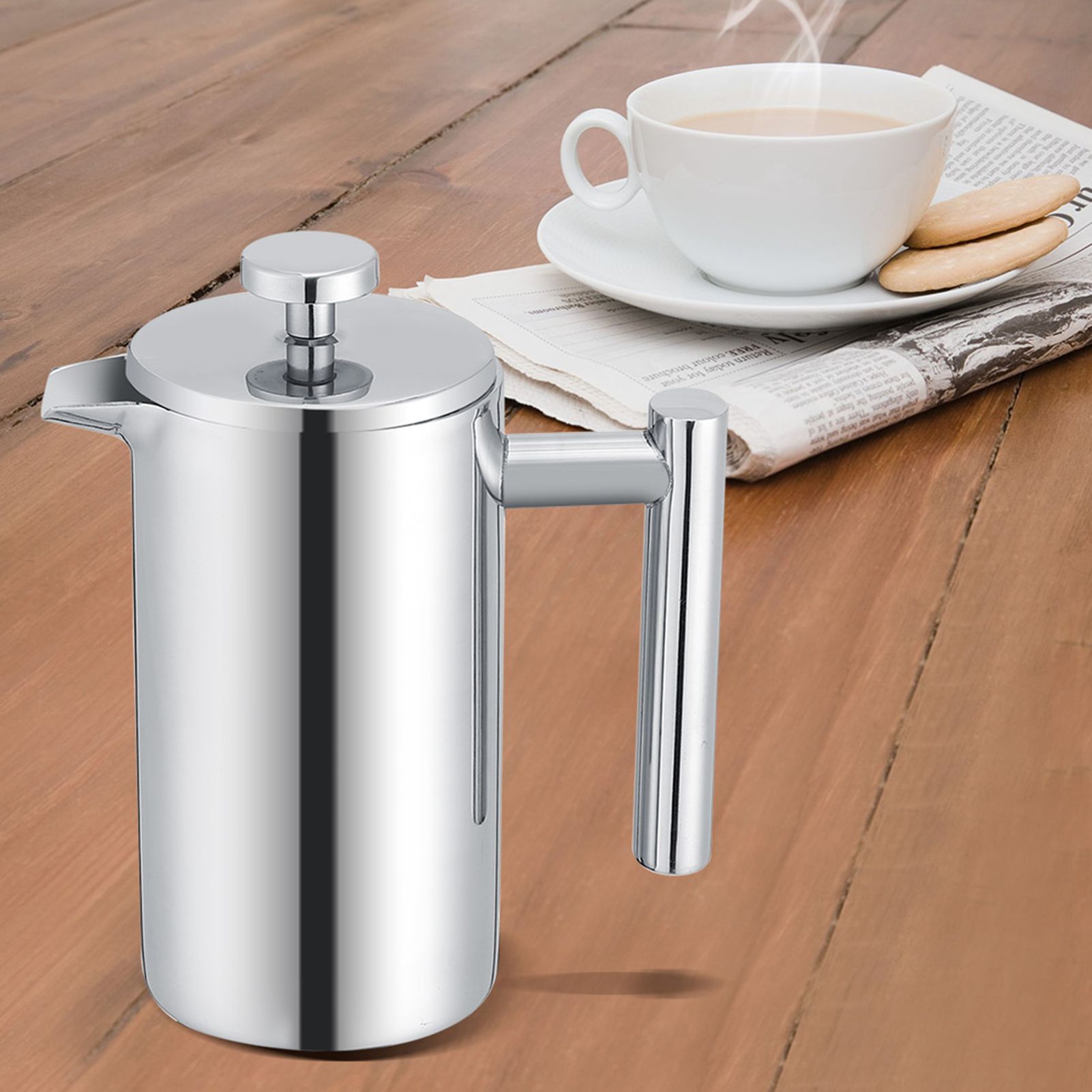350ML Double Wall Stainless Steel Coffee Maker French Press Tea Pot with Filter view 11