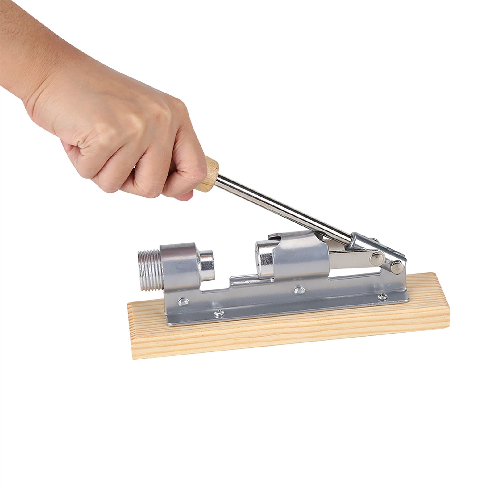 Mechanical Walnut Cracker Nut Opener Kitchen Tools Desktop Wood Base Handle view 10