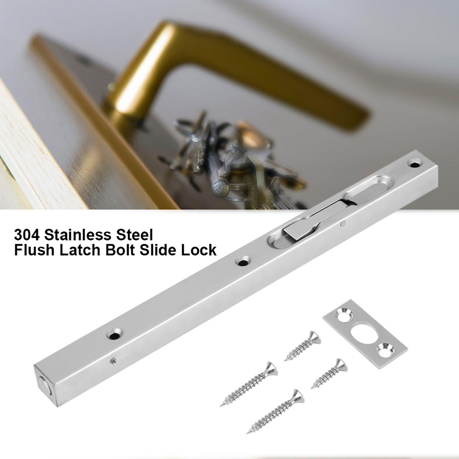 Home Gate Door Security Guard 304 Stainless Steel Flush Latch Bolt view 9