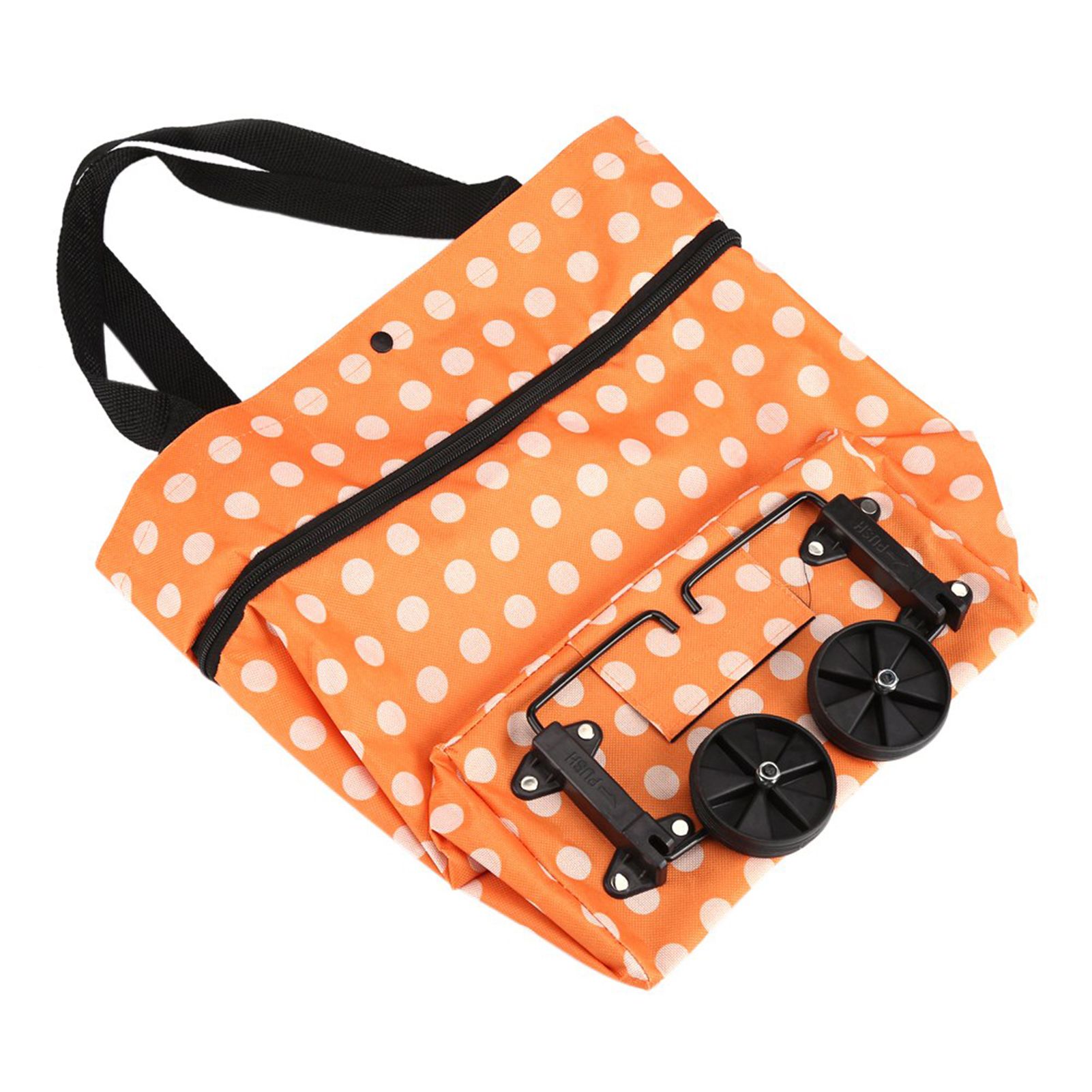 Oxford Cloth Material Foldable Dual Purpose Wheel Rolling Shopping Bag view 11