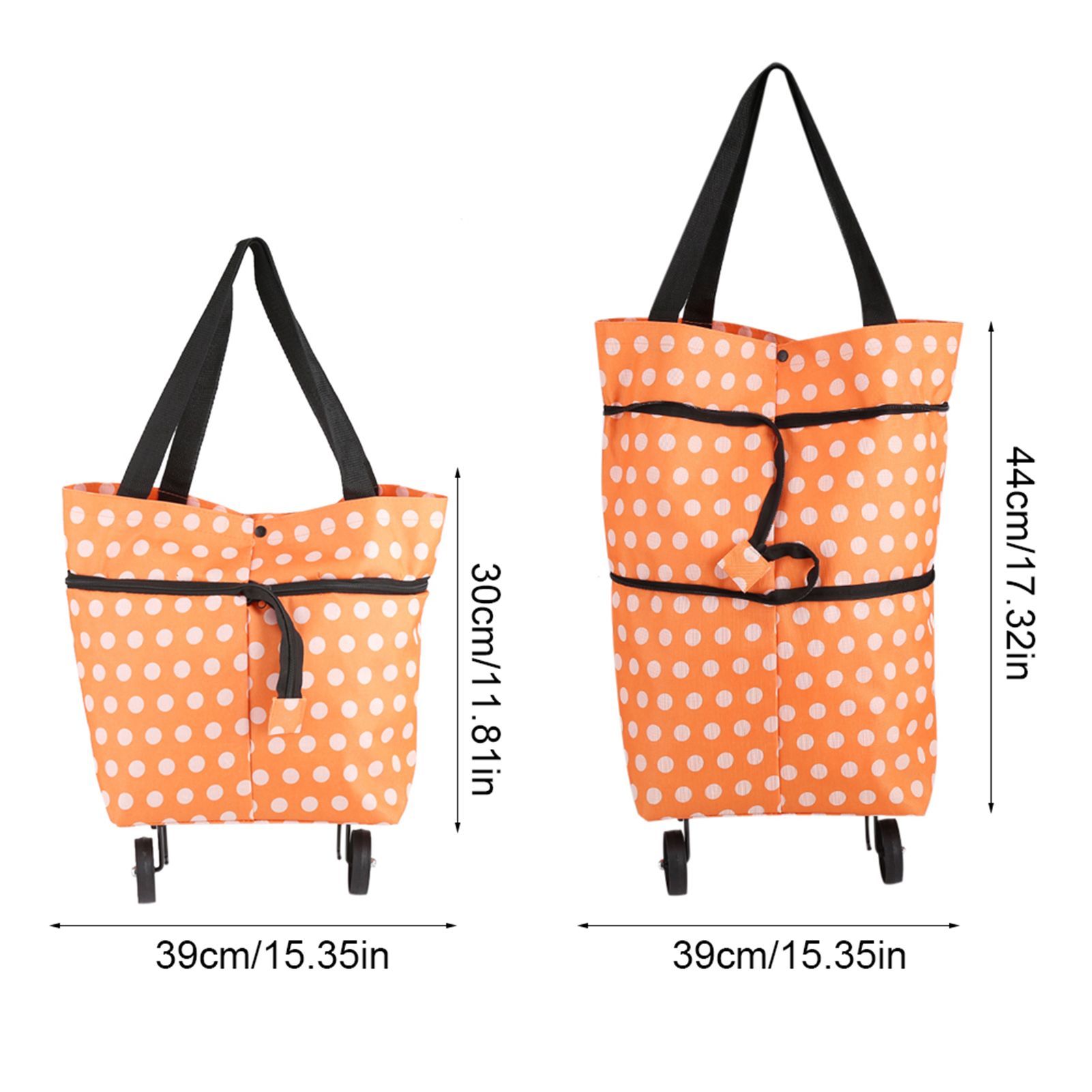 Oxford Cloth Material Foldable Dual Purpose Wheel Rolling Shopping Bag view 13