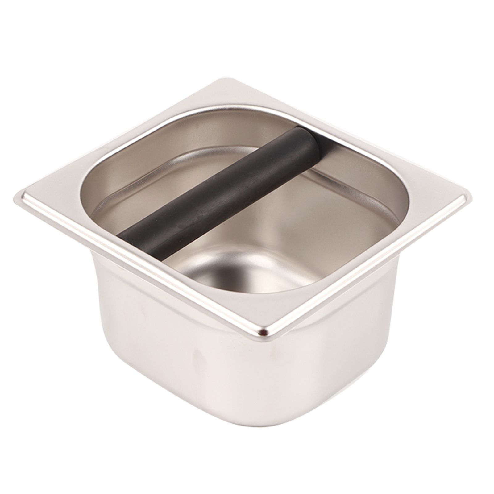 Stainless Steel Espresso Knock Box Container with Rubber Bar for Coffee Machine S — image 1