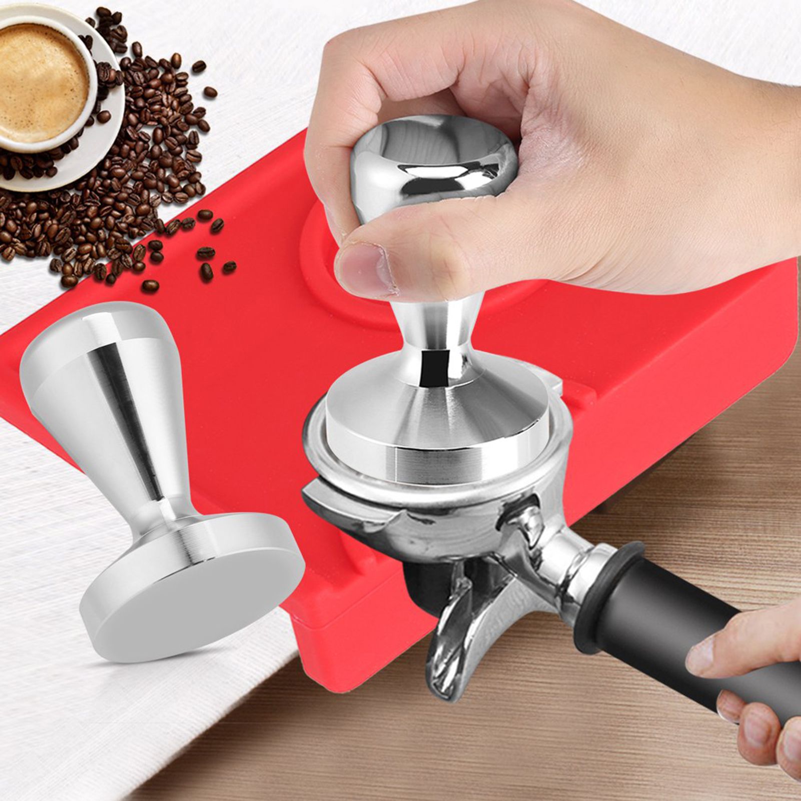 57.5mm/49mm Stainless Steel Coffee Tamper Flat Base Espresso Beans Press Tool view 9