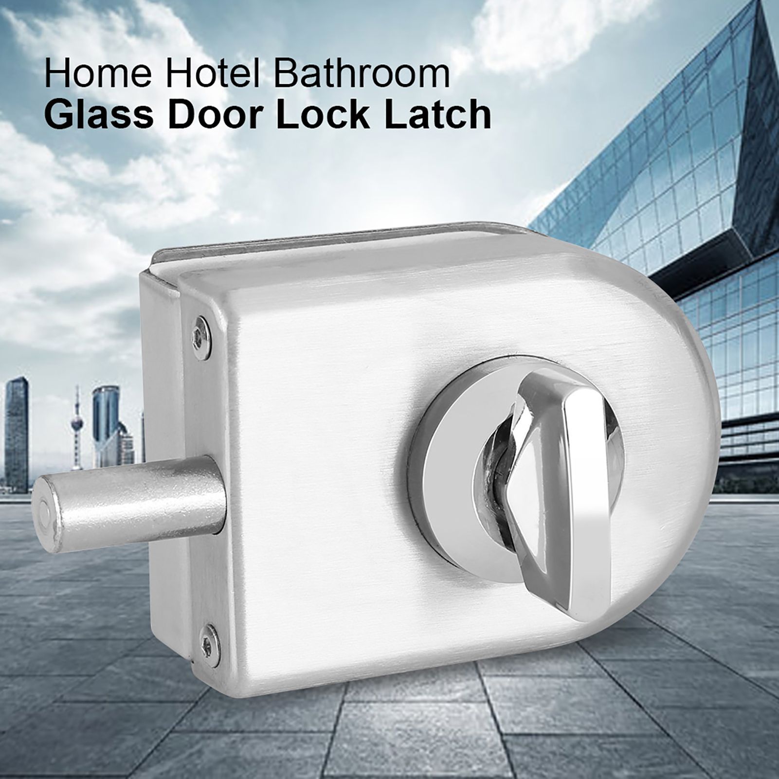 10~12mm Stainless Steel Glass Door Lock Latch Rotary Knob Open/Close Home view 13