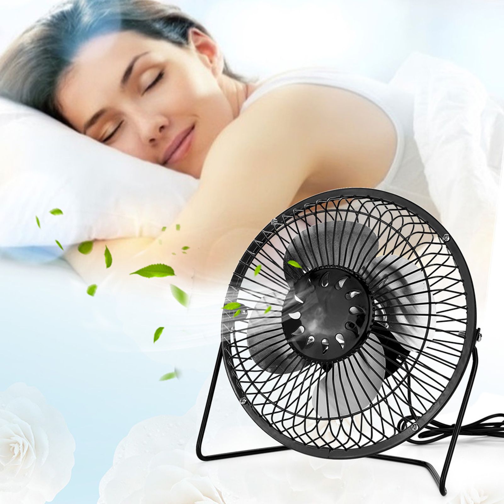 USB Solar Panel Powered Mini Portable Fan for Cooling Ventilation Home view 3