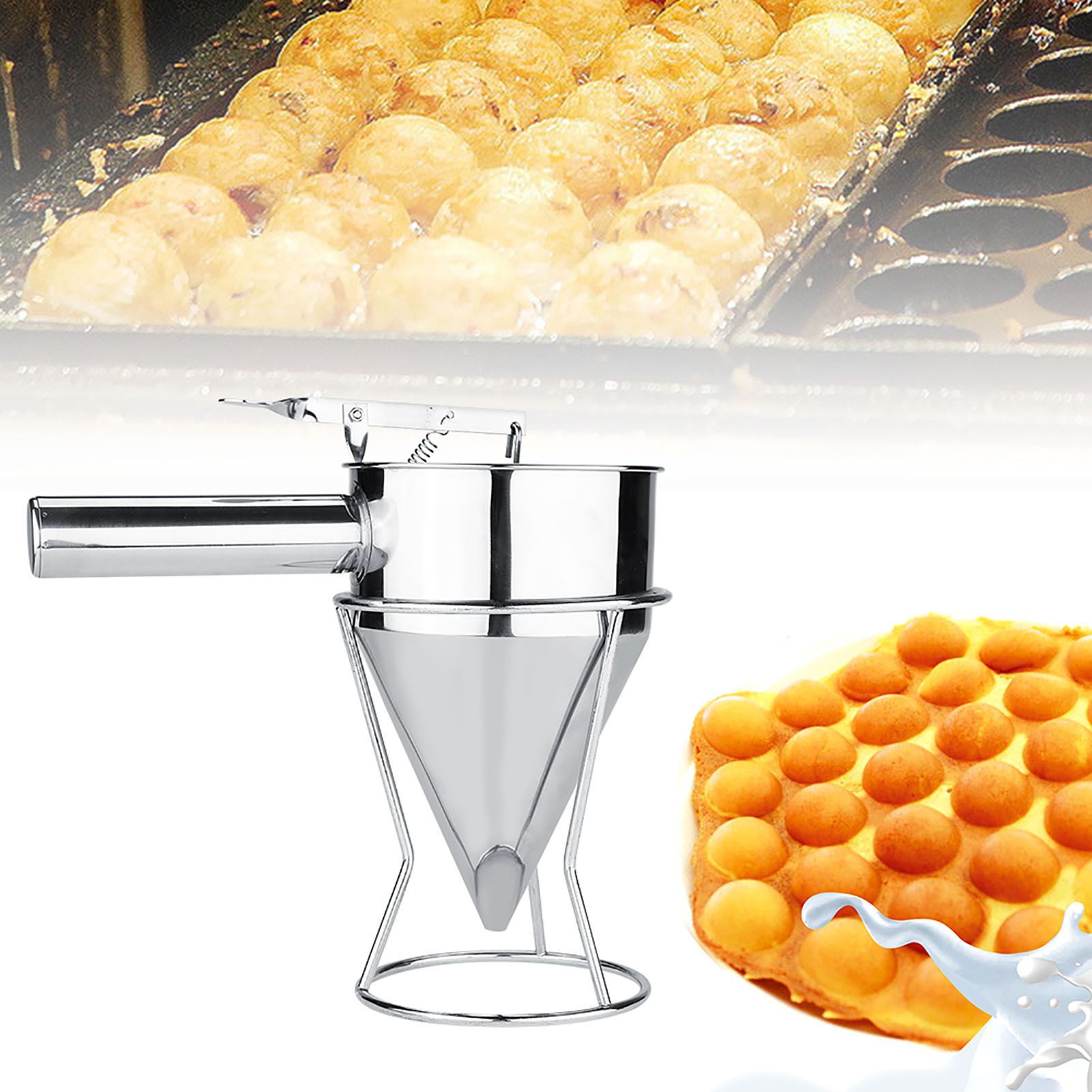 Stainless Steel Baking Funnel Cake Desserts Cooking Tools with Rack for Home view 2