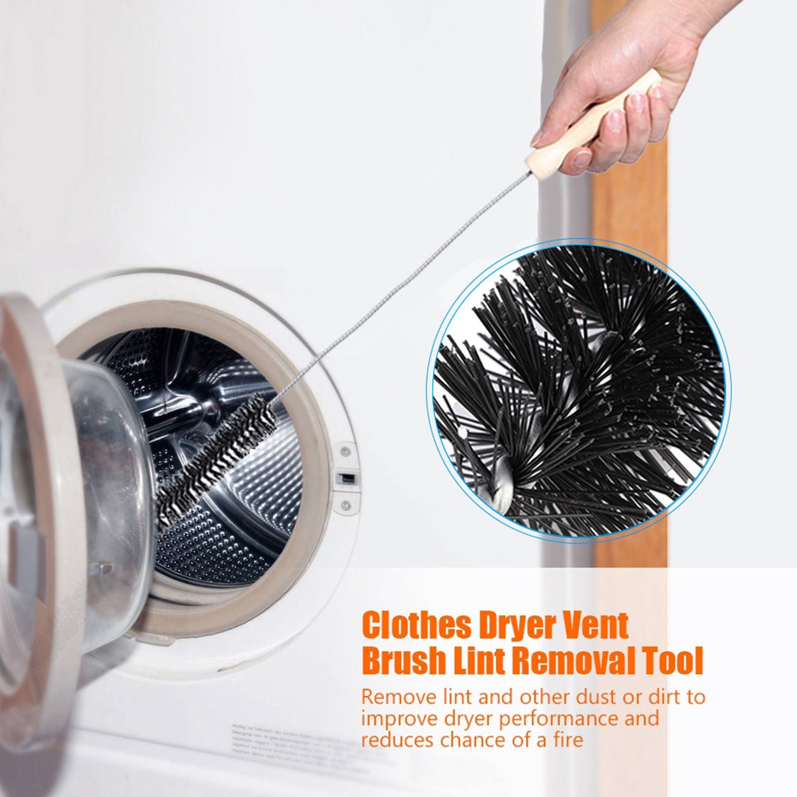 Clothes Dryer Vent Brush Long Flexible Rod Cleaning Tool for Dirt Dust Lint view 14