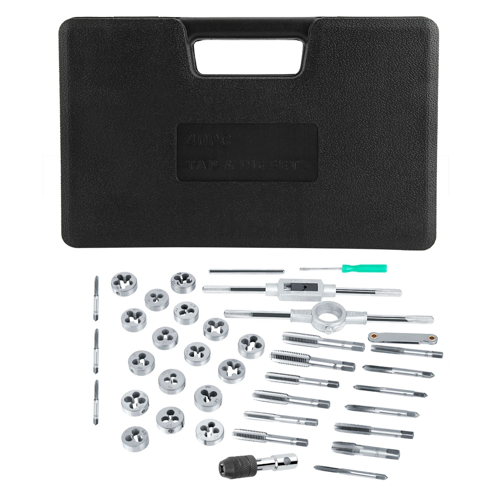 40Pcs M3-M12 Screw Nut Tap and Die Set with Wrenches and Thread Gauge Heavy view 3