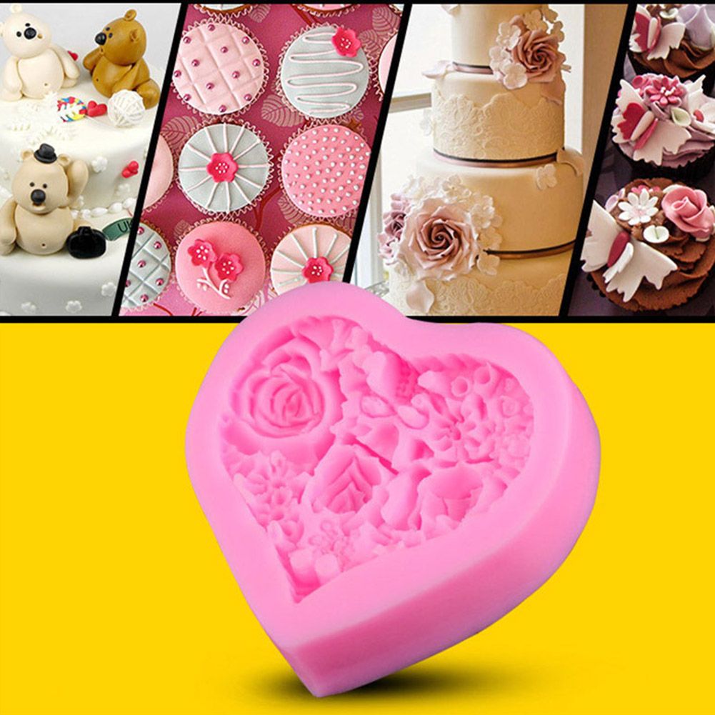 Heart shaped Silicone Mould Washable Heat Resistant Mold for Chocolate Dessert view 2