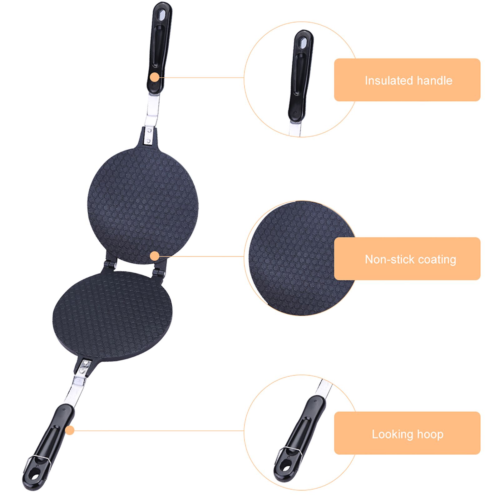 Household Kitchen Gas Nonstick Waffle Cone Making Mold Mould Baker Egg Roll view 4