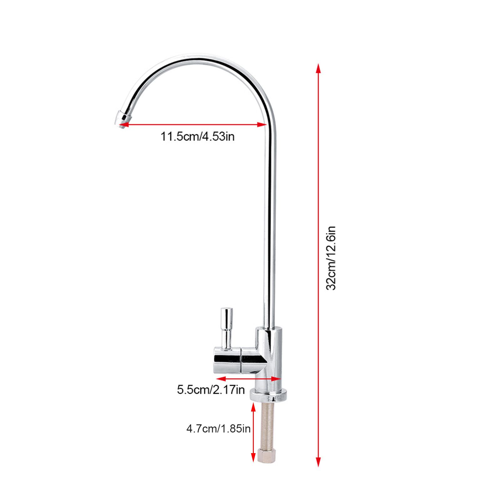1/4'' zinc alloy Kitchen Sink Faucet Tap Chrome Reverse Osmosis RO Drinking view 5