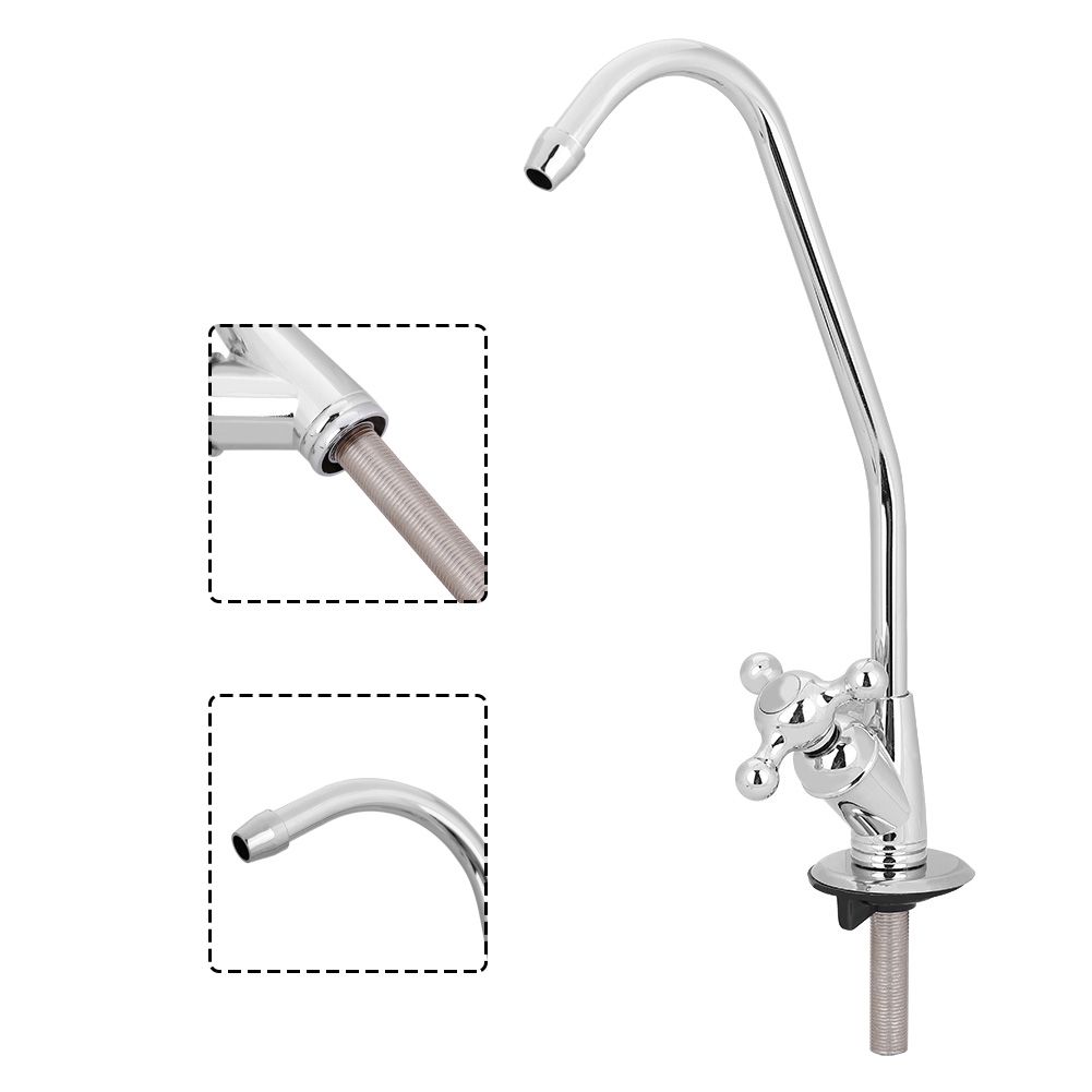 1/4'' Zinc Alloy Kitchen Faucet Tap Chrome Reverse Osmosis RO Drinking Water view 5