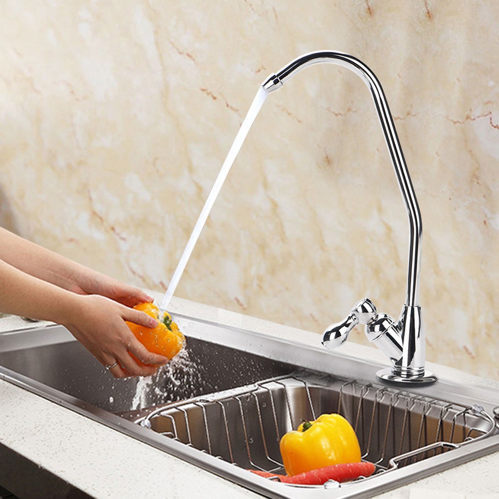 1/4'' Zinc Alloy Kitchen Faucet Tap Chrome Reverse Osmosis RO Drinking Water view 2