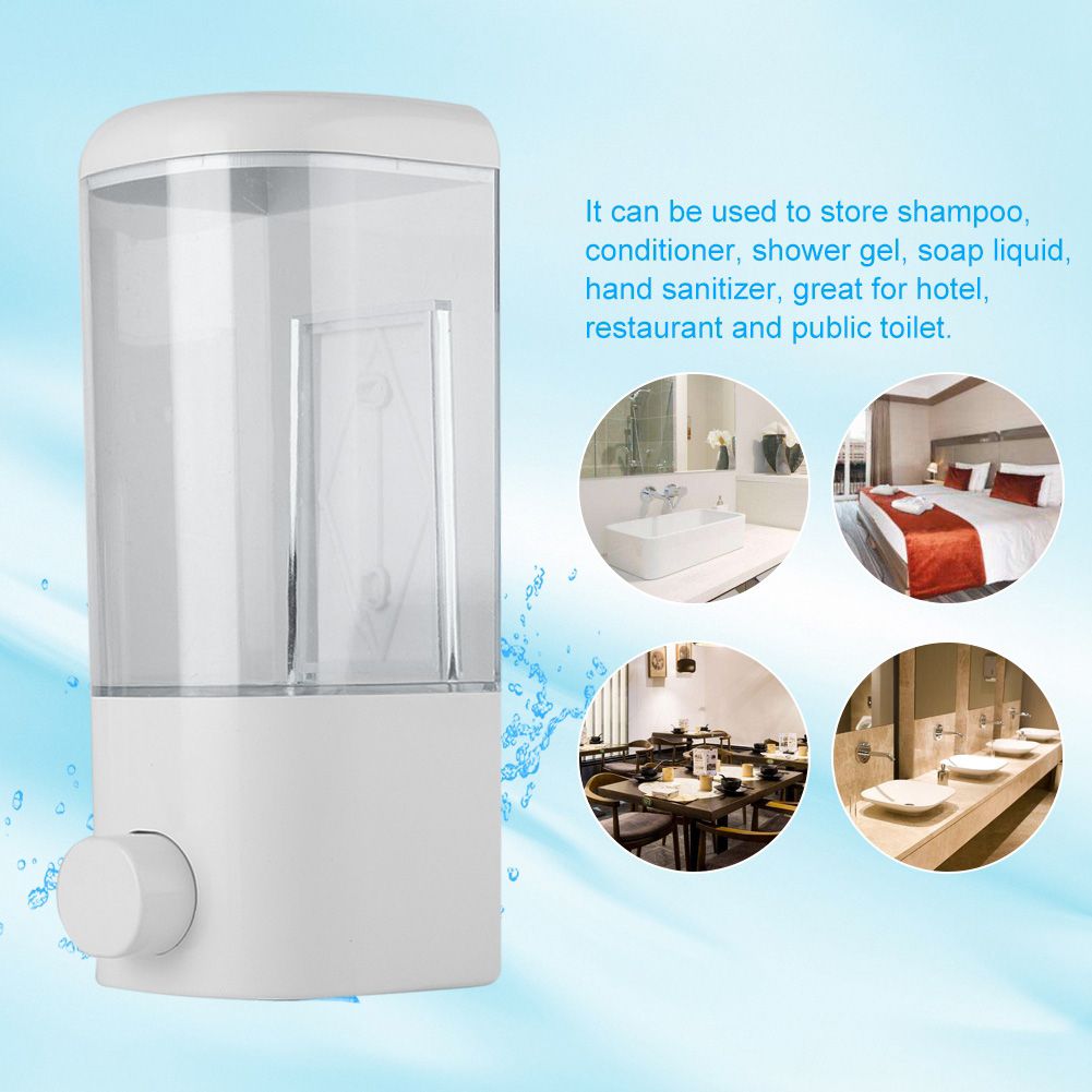 500ml Bathroom Hotel Wall Mounted Plastic Soap Liquid Shampoo Lotion Manual view 5