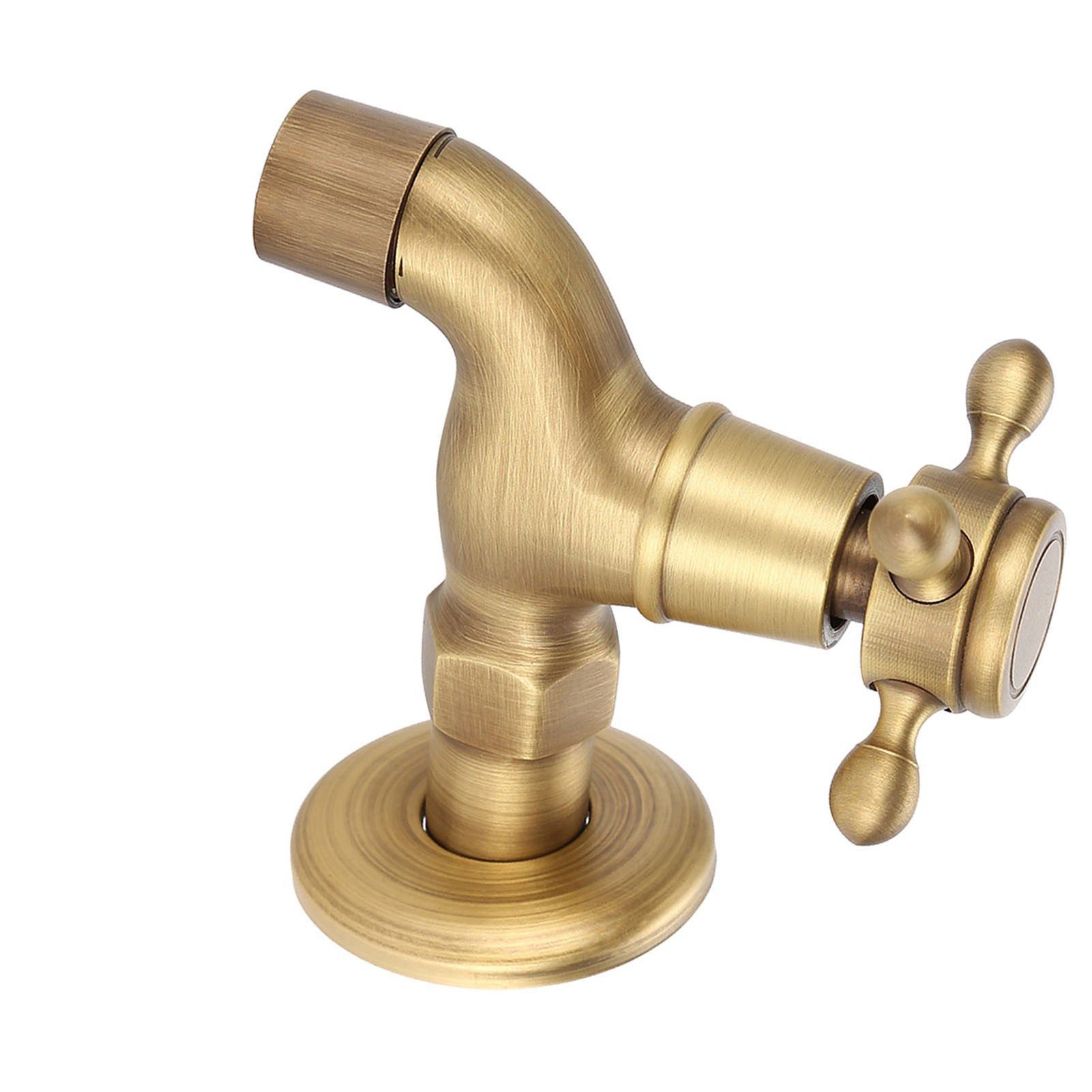 Wall Mounted Vintage Solid Brass Faucet Single Cold Water Tape for Kitchen view 4