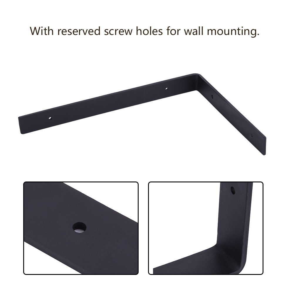1 Pair Iron Heavy Duty Shelf Wall Brackets for Wooden Storage Organizer view 4